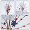 4 Pack Patriotic Artificial Berry Stem Picks White Blue Red Stars for 4th of July Independence Day, Pentagram Faux Berry Branches Decoration for Home Office Restaurant Vase Décor